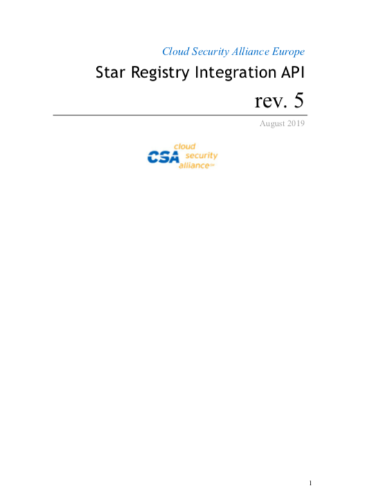 CSA STAR Registry API Specification v1.5