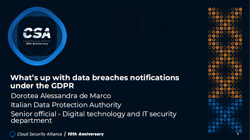 What’s up with data breach notifications under the GDPR - Dorotea Alessandra De Marco