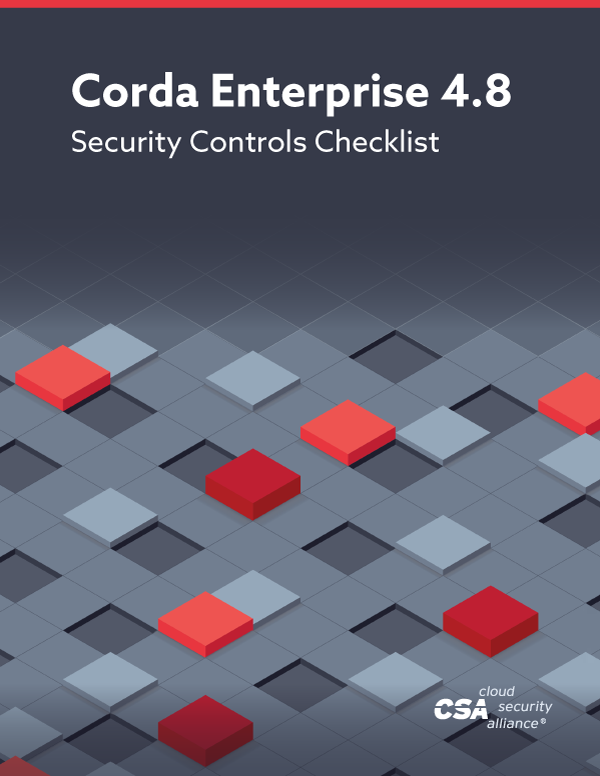 Corda Enterprise 4.8 - Security Controls Checklist