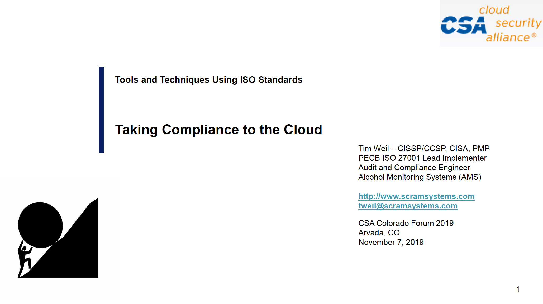 Taking Compliance to the Cloud- Tim Weil